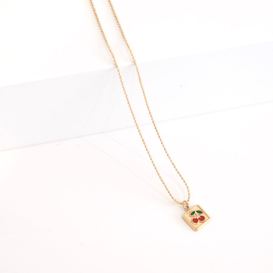Mini Cherry Charm Necklace